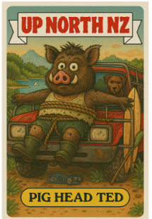 PIG HEAD TED — Up North NZ Apparel