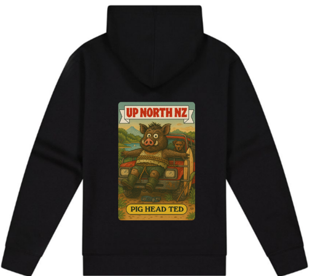 UpNorth Campfire Zip Hoodie Pig Head Ted